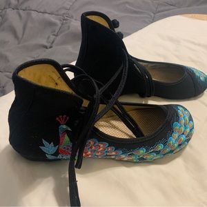 Beautifully embroidered canvas shoes